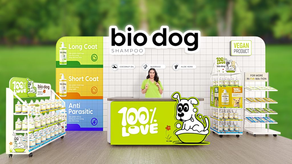Xây dựng Trải nghiệm thị giác cho B2C kết hợp Thiết kế bao bì Trendy & Viral: Sữa tắm thú cưng BIO DOG