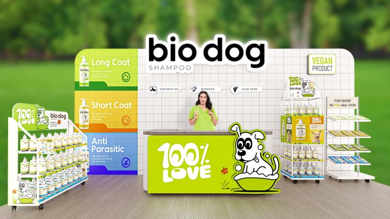 Xây dựng Trải nghiệm thị giác cho B2C kết hợp Thiết kế bao bì Trendy & Viral: Sữa tắm thú cưng BIO DOG